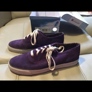 Sperry top sider plum suede shoes!
